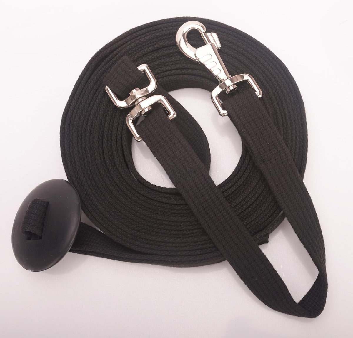 Cord Cotton Lunge Line with Rubber Stop，Equine Lunge Line for Horses with Swivel Bolt Snap，24 ft