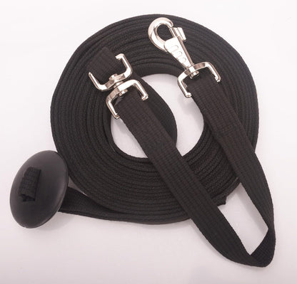 Cord Cotton Lunge Line with Rubber Stop，Equine Lunge Line for Horses with Swivel Bolt Snap，24 ft