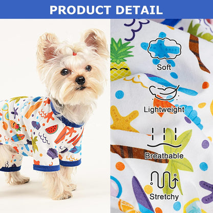 Dog Pajamas Pjs Fall Summer Dog Clothes for Small Dogs Girl - Boy - Medium Size Dogs, Soft Stretchy