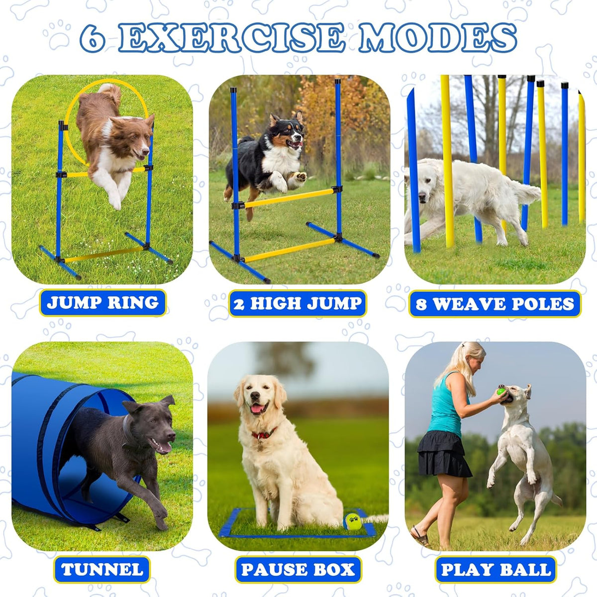 Dog Agility Course Backyard Set，Dog Agility Equipment, Dog Obstacle Course Backyard With 2-Set