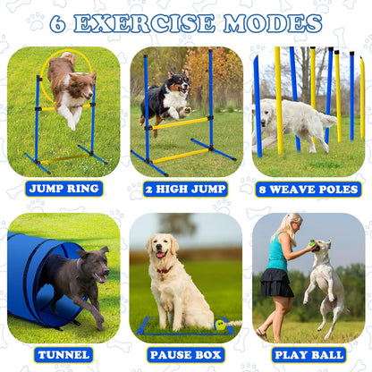 Dog Agility Course Backyard Set，Dog Agility Equipment, Dog Obstacle Course Backyard With 2-Set