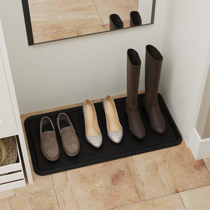 Indoor/Outdoor Hose-Wash Lines Design Non-Slip Rubber 16" x 32" Modern Entryway Mat for Entryway