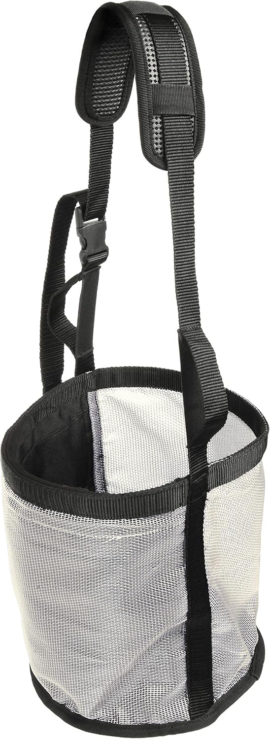Majestic Ally Horse Feed Bag, Heavy Duty Nylon Mesh Grain Feed Bag, Adjustable Strap with Durable