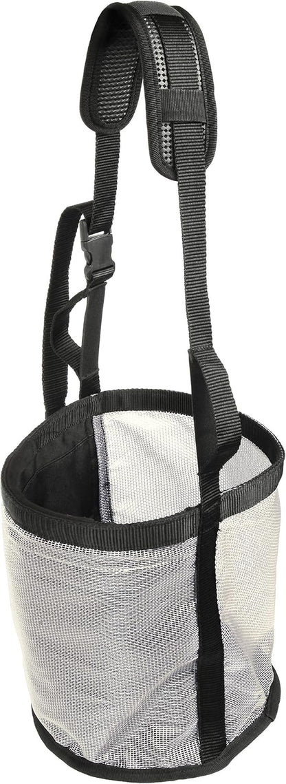 Majestic Ally Horse Feed Bag, Heavy Duty Nylon Mesh Grain Feed Bag, Adjustable Strap with Durable
