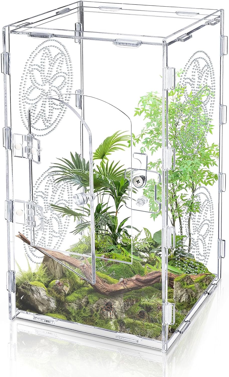 Jumping Spider Enclosure, 12x6x6 Inch Acrylic Tarantula Enclosure, Jumping Spider Accessories with