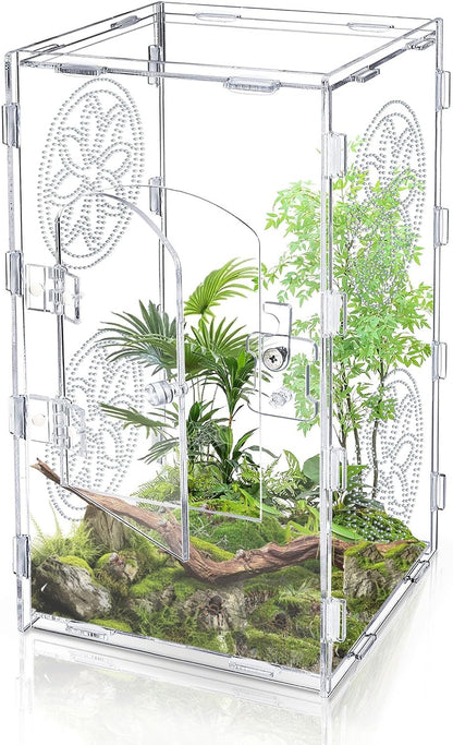 Jumping Spider Enclosure, 12x6x6 Inch Acrylic Tarantula Enclosure, Jumping Spider Accessories with