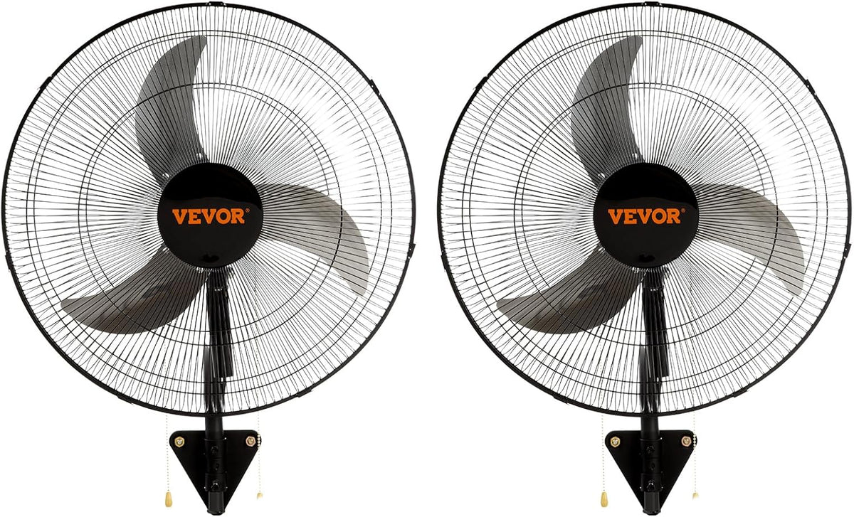 VEVOR Wall Mount Fan, 2 PCS 20 inch Oscillating, 3-speed High Velocity Max. 4000 CFM Industrial