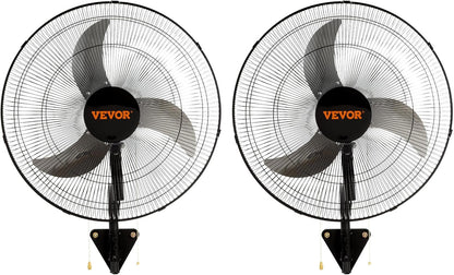 VEVOR Wall Mount Fan, 2 PCS 20 inch Oscillating, 3-speed High Velocity Max. 4000 CFM Industrial