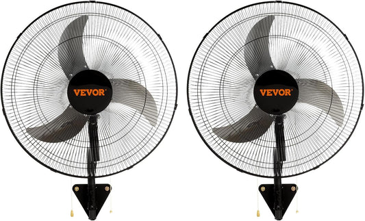 VEVOR Wall Mount Fan, 2 PCS 20 inch Oscillating, 3-speed High Velocity Max. 4000 CFM Industrial