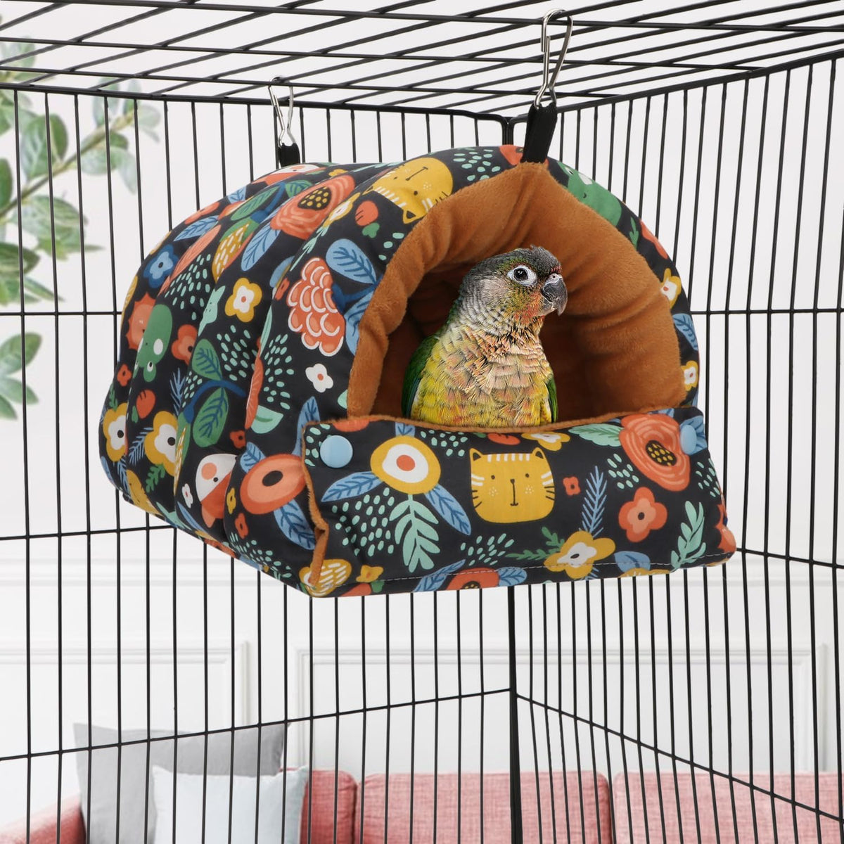 Wontee Bird Nest House Winter Warm Snuggle Hut Bird Bed Hanging Hammock for Parrots Budgies