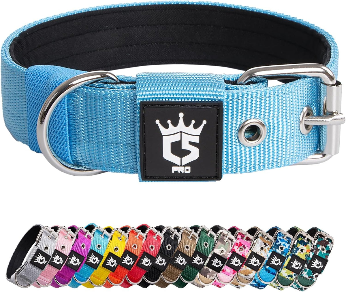TSPRO Tactical Dog Collar 1.25 Inch Wide Thick Dog Collars with Heavy Duty Metal Buckle, Durable