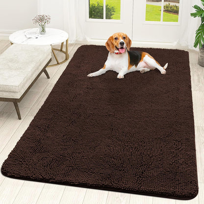 OLANLY Dog Door Mat for Muddy Paws 59x35, Absorbs Moisture and Dirt, Absorbent Non-Slip Washable
