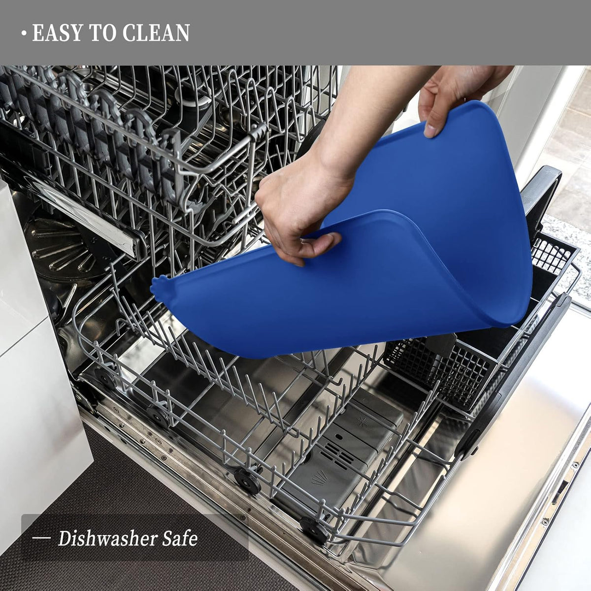Waterproof Pet Feeding Mat with High Raised Edges, Heavier and Thicker Placemats for Cat Dog Water