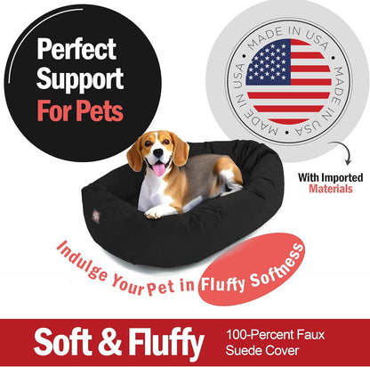 Majestic Pet 32 Inch Suede Shredded Memory Foam Mix Calming Medium Dog Bed Washable 32 x 23 x 7