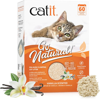 Catit - Go Natural Pea Husk Clumping Cat Litter - Lightweight, Dust Free, Easy Cleaning & Scooping