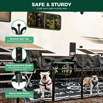FXW Rollick Unleashed Dog Playpen for Indoor, Yard, RV Camping, 24 inch 32 Panels for Small and