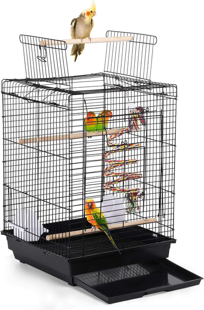 Yaheetech Open Play Top Travel Bird Cage for Conure Sun Parakeet Green Cheek Conure Lovebird Budgie