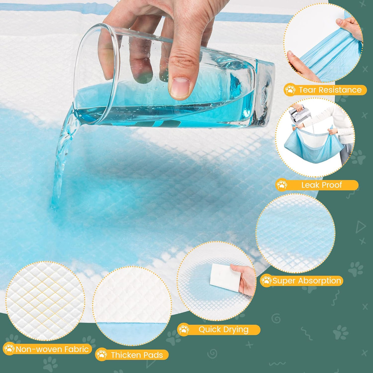 100 Count Extra Large Dog Pee Pads 28" x 34", Super Absorbent X-Large Puppy Pads Disposable
