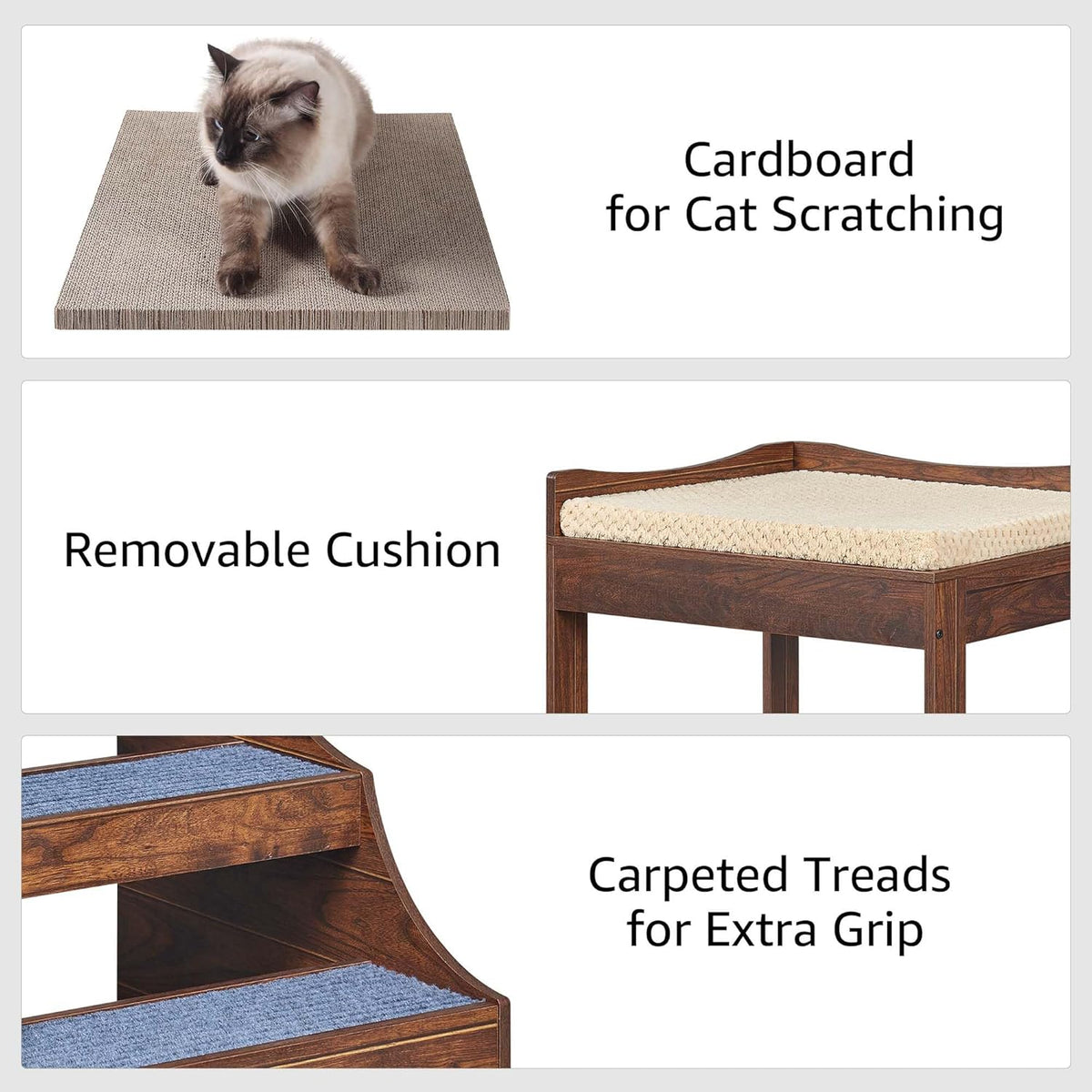 unipaws Pet Bunk Bed with Removable Step for Dogs and Cats, Multi-Level Bed Window Perch Seat