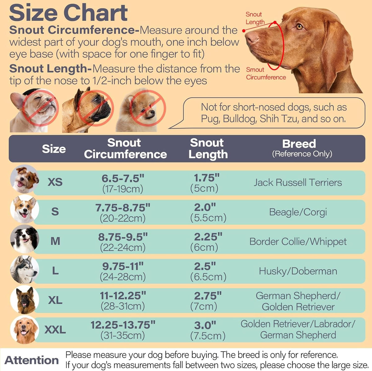 LUCKYPAW Dog Muzzle for Large Medium Small Dogs, Patented Mesh Muzzle to Prevent Biting Chewing