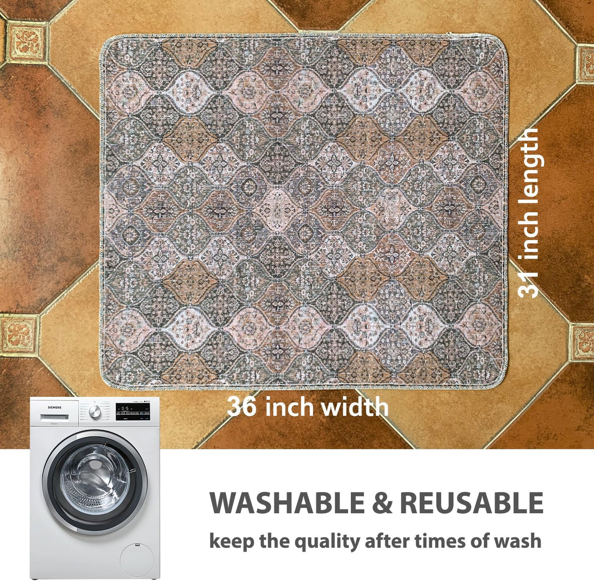 nunubaby Washable Pee Pads for Dogs, Stylish, Non-Slip and Leak-Proof Pee Pads. Reusable Potty Pads