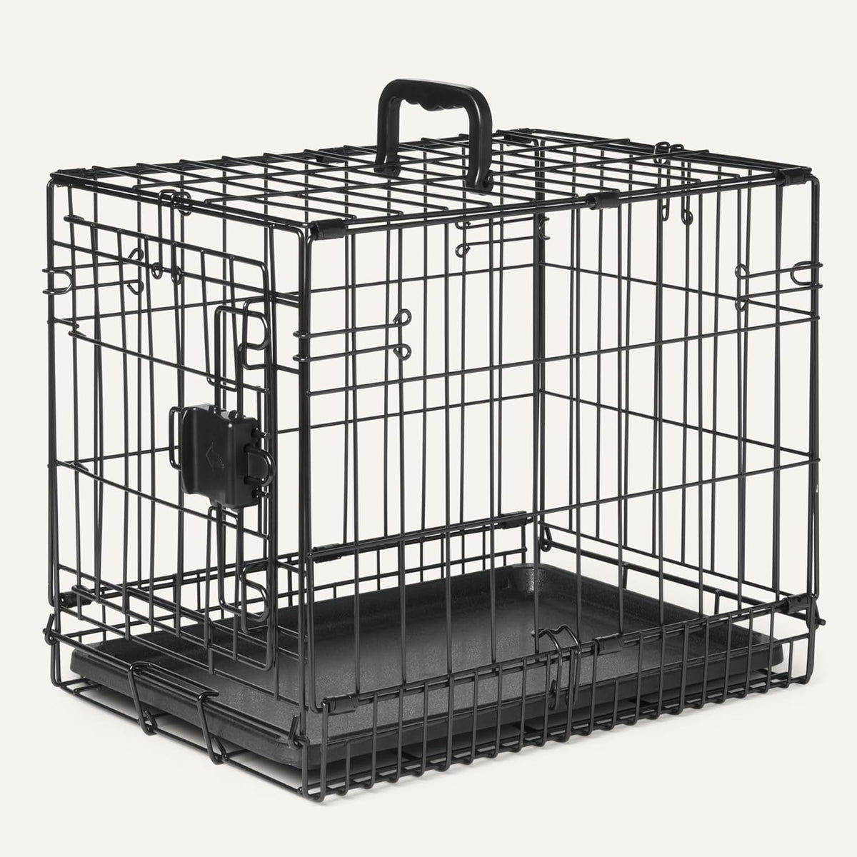 Amazon Basics Durable, Foldable Metal Wire Dog Crate with Tray, Single Door, 18 x 12.4 x 15 in