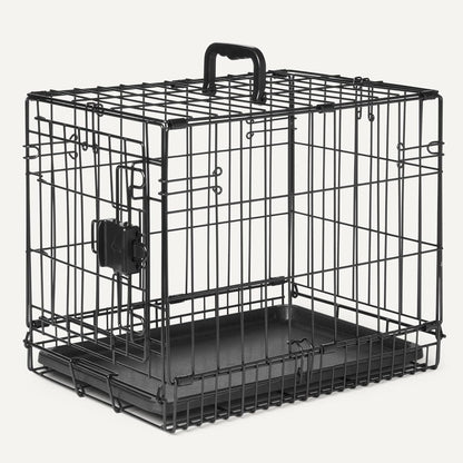 Amazon Basics Durable, Foldable Metal Wire Dog Crate with Tray, Single Door, 18 x 12.4 x 15 in