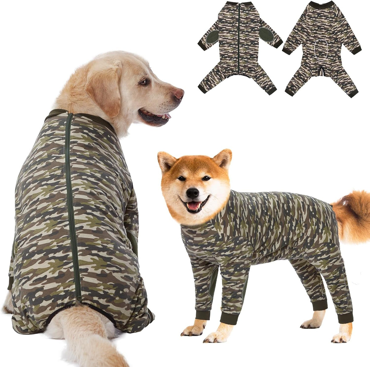 Yeapeeto Dog Onesie Surgery Recovery Suit for Large Medium Bodysuit Dogs Pajamas PJS Full Body for