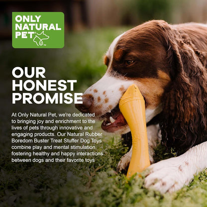Only Natural Pet Rubber Boredom Buster Treat Stuffer Dog Toys - Interactive Stuffable Feeder