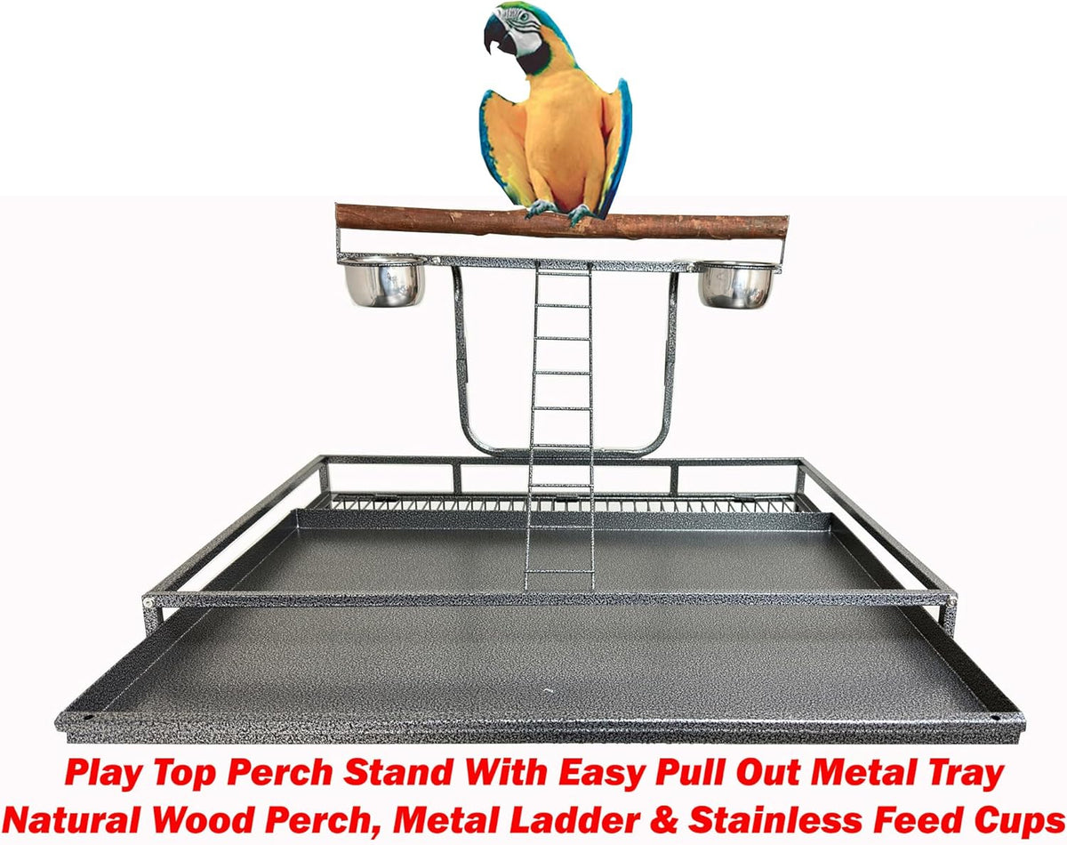 Large Elegant and Durable Wrought Iron Play Ground Perch Stand Top Climbing Ladder Bird Parrot