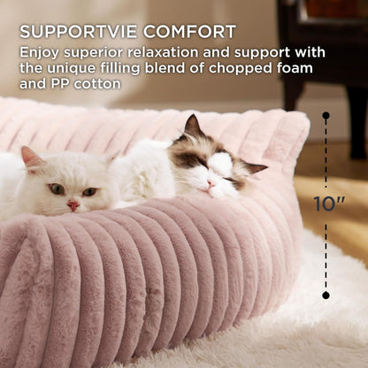 Bedsure Cute Cat Couch for Pets - Fluffy Small Dog Sofa with Premium Soft Corduroy Fleece, Pet Sofa