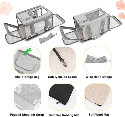 Pet Carrier for Large Cat Soft-Sided Animal Traveling Bag for Medium Cat up to 20lbs / Washable