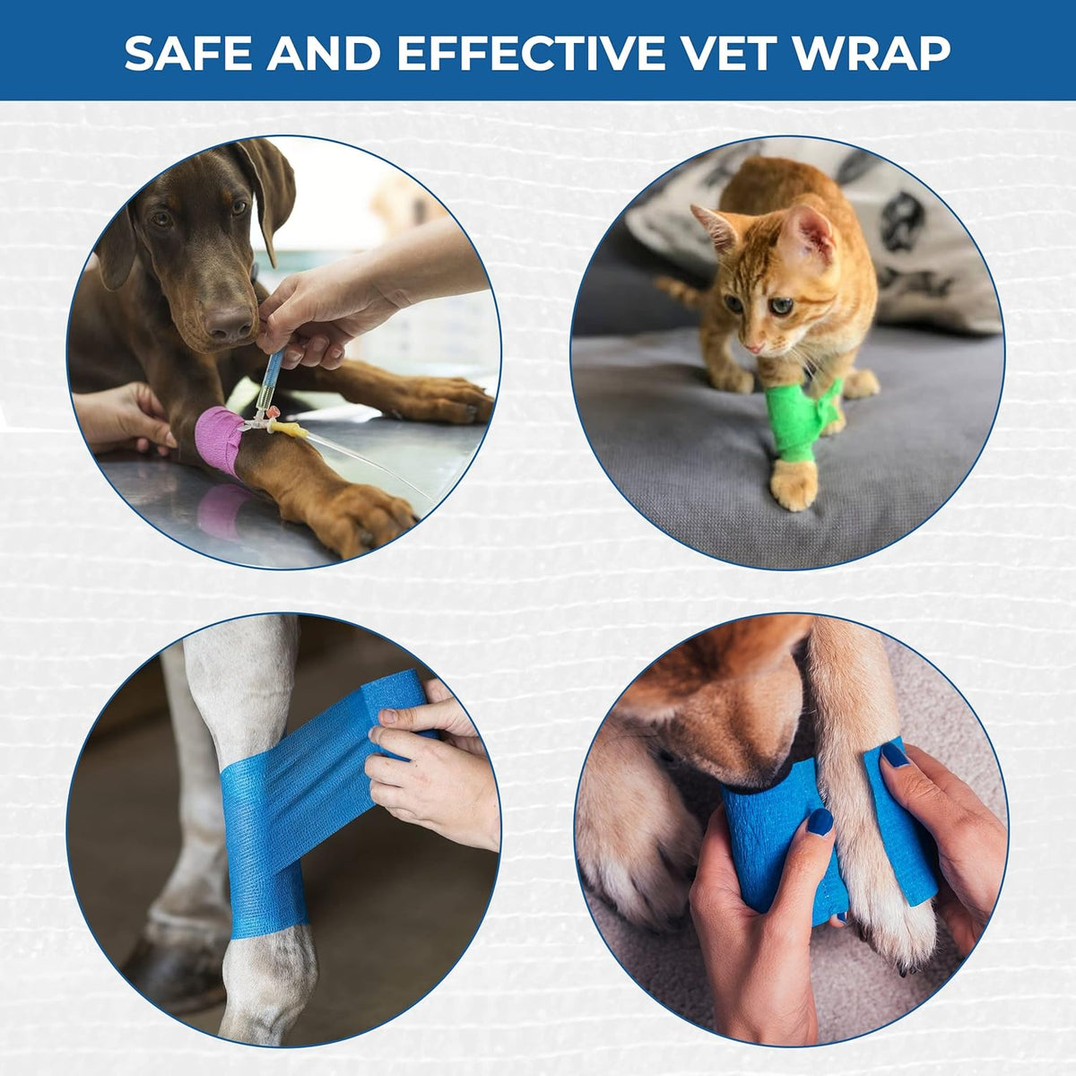 Self Adhesive Bandage Wrap - Pack of 12 Assorted Colors, Non-Woven, Breathable & Water-Resistant