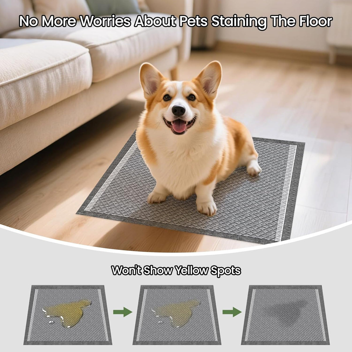 Charcoal Puppy Pads 80 Counts,22"x22" Dog Pee Pads Small Disposable Activated Carbon Super