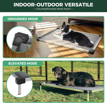 FXW TitanNest Chew-Proof Elevated Dog Bed, Raised Cot for Indoor/Outdoor/Camping Use, Durable &