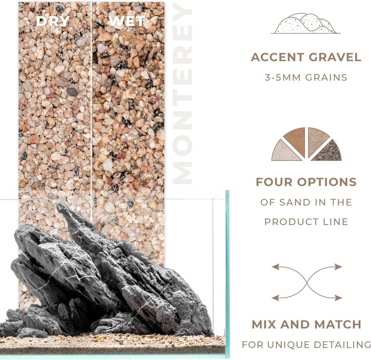 Ultum Nature Systems Controsand Monterey Aquarium Gravel (3L) - Small Pebbles for Fish Tank