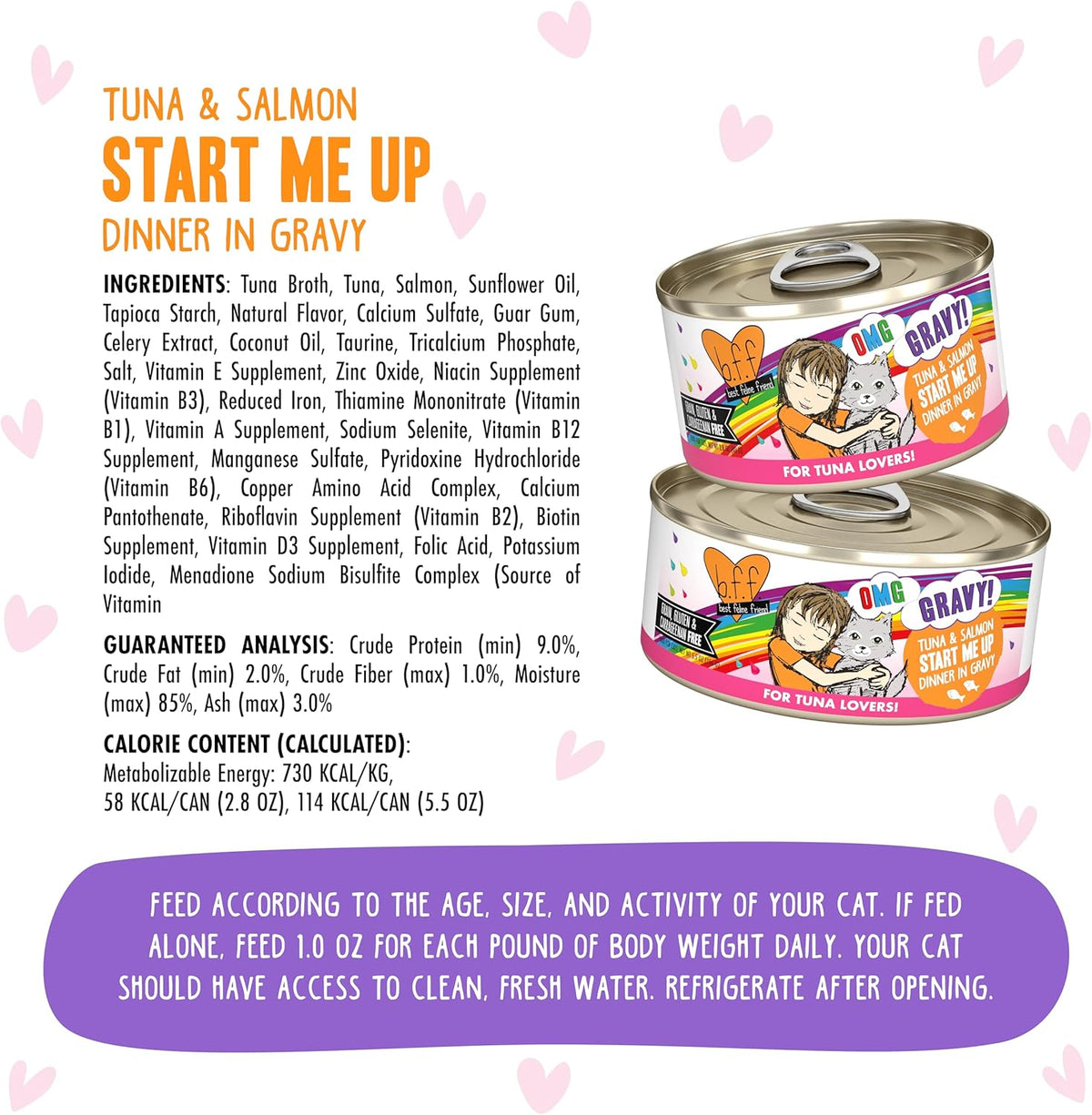 Weruva B.F.F. OMG - Best Feline Friend Oh My Gravy!, Tuna & Salmon Start Me Up with Tuna & Salmon