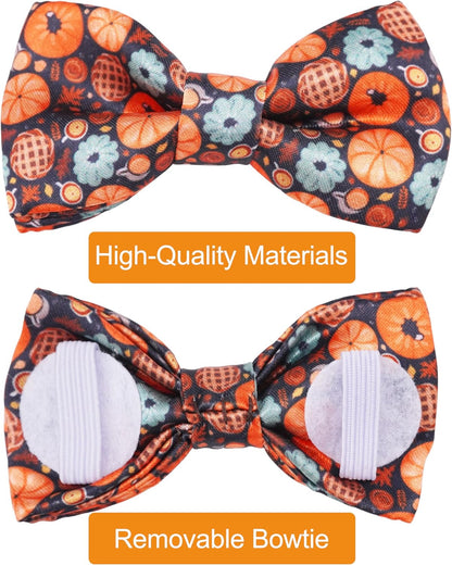 PET SHOW 10 Pack Fall Big Dog Bow Ties for Large Medium Dogs Sliding Collar Attachments Autumn