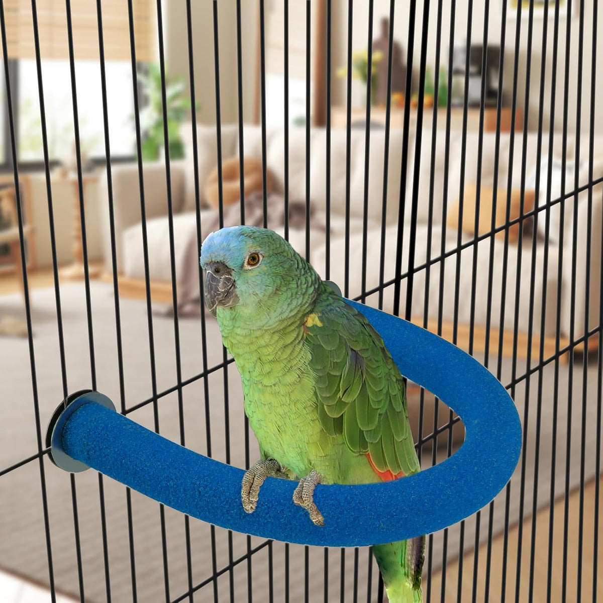 RYPET Parrot Perch Rough-surfaced - Quartz Sands Bird Cage Perches for Medium to Large Bird, U