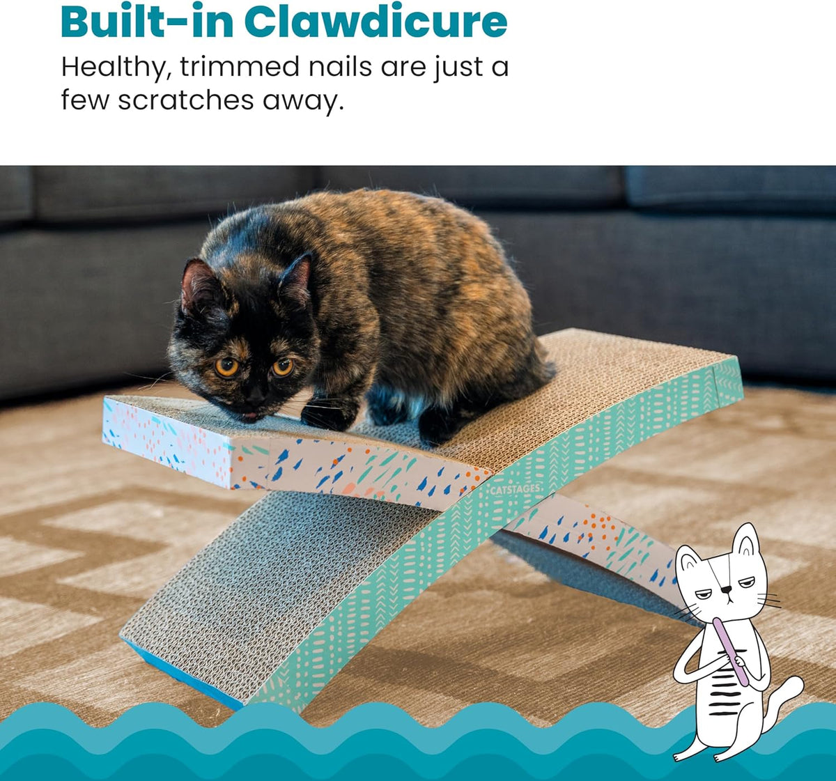 Catstages Easy Life Hammock Cat Lounger & Scratcher – Elevated Scratcher & Resting Spot for Cats