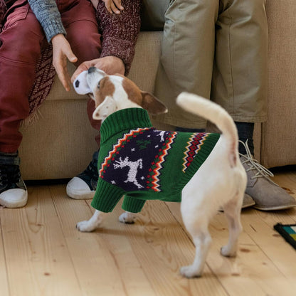 Queenmore Dog Christmas Sweater,Turtleneck Knitted Pullover Xmas Pet Clothes Sweatshirt,Christmas