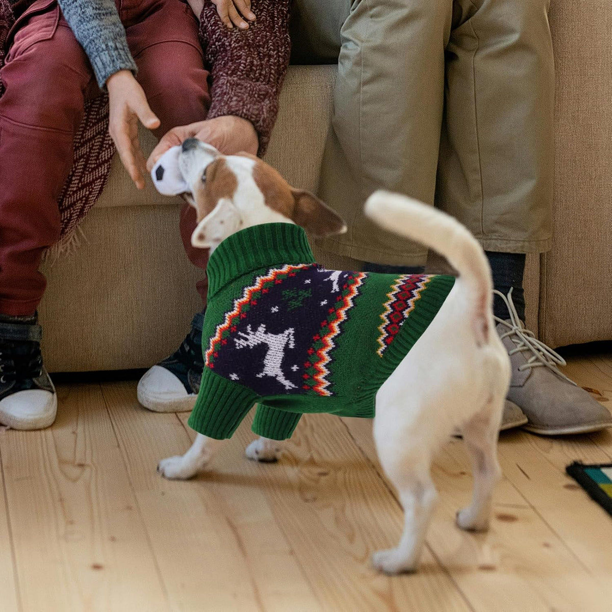 Queenmore Dog Christmas Sweater,Turtleneck Knitted Pullover Xmas Pet Clothes Sweatshirt,Christmas