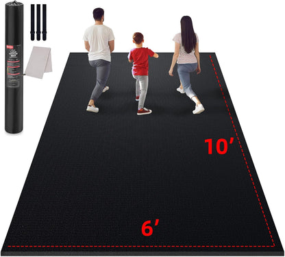 Large Exercise Mat for Home Workout,12‘x6’/10'x6'/9'x6'/8'x6'/7'x5'/6'x4' (7mm) Extra Thick Workout