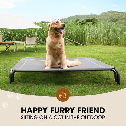 Elevated Dog Bed, Raised Outdoor Dog Bed for Medium Sized Dog, Portable Cooling Pet Cot with
