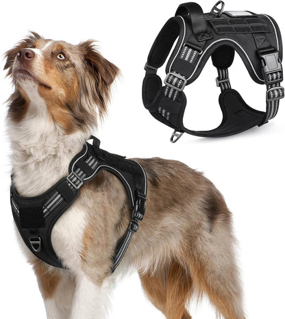 rabbitgoo Dog Harness No Pull, Military Dog Harness Medium Sized Dog with Handle & Molle, Easy