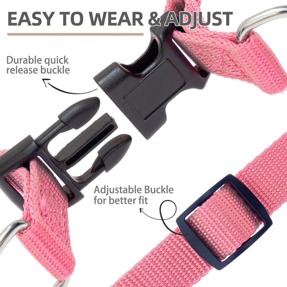 PUPTECK No Pull Dog Harness Soft Adjustable Basic Nylon Step in Puppy Vest Outdoor Walking with ID