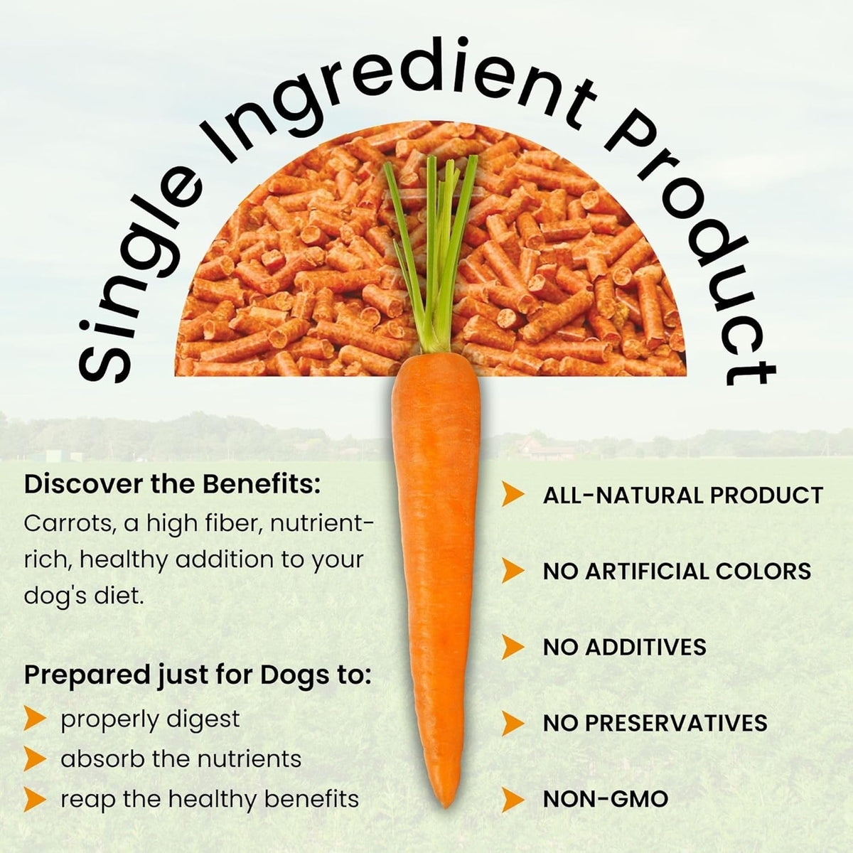 Olewo Original Carrots for Dogs – Fiber for Perfect Poop, Dehydrated Dog Food Toppers for Picky