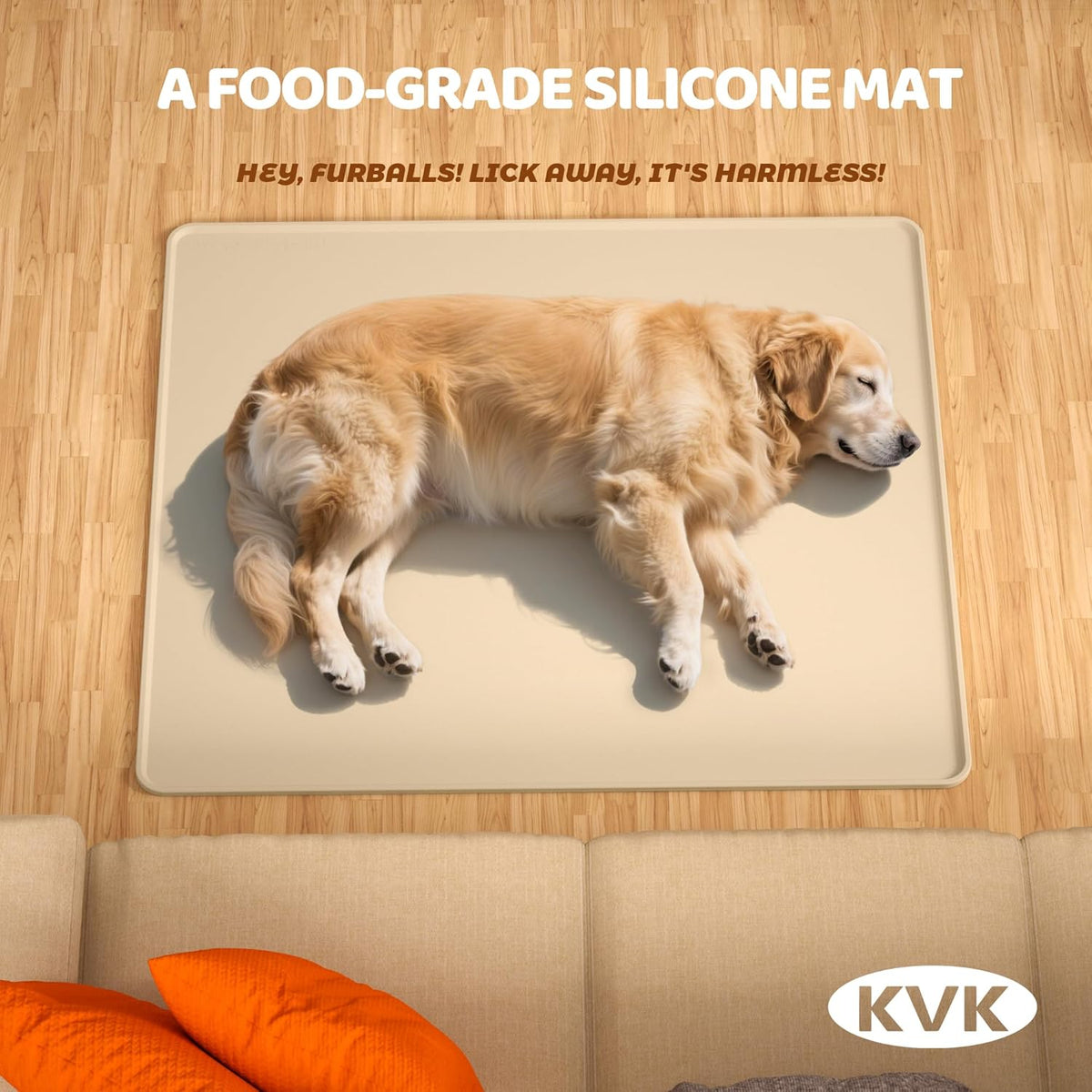 KVK Extra Extra Large Silicone Dog Food Mat 39.4×43.3in and 128oz Silicone Bag Set, Super Size