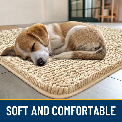 Smiry Dog Door Mat for Muddy Paws 70x32, Absorbs Moisture and Dirt Doormat, Non-Slip Washable Quick