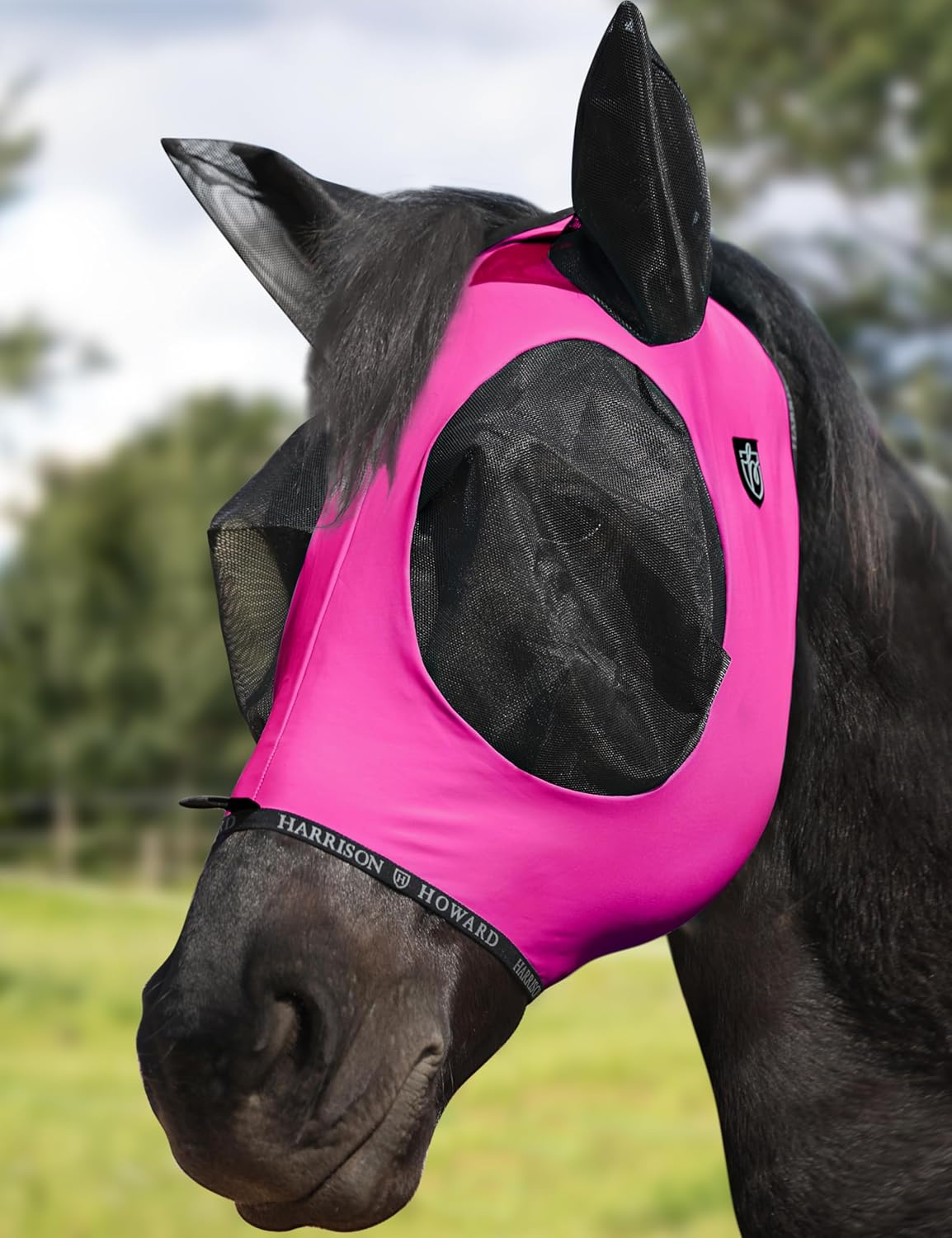 Harrison Howard Horse Fly Mask with Forelock Opening Stretch Breathable and Comfortable for Horses